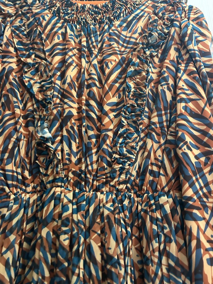 Kadın Çok Renkli Uzun Piliseli Bohem Elbise - Görsel 3