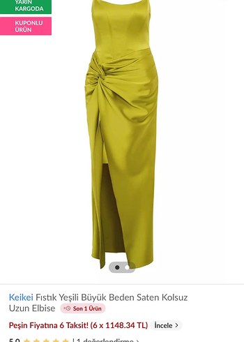 Keikei fıstık yeşili Drapeli Uzun Straplez Abiye Elbise - Görsel 3