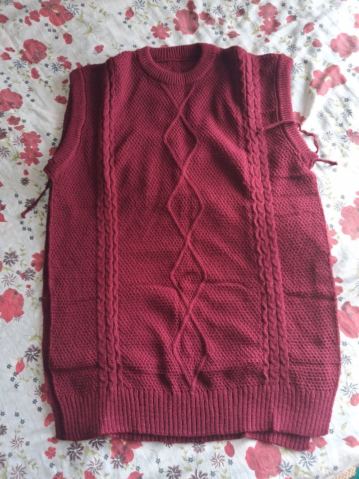 Bordo Örgü Kadın Süveter - Görsel 2