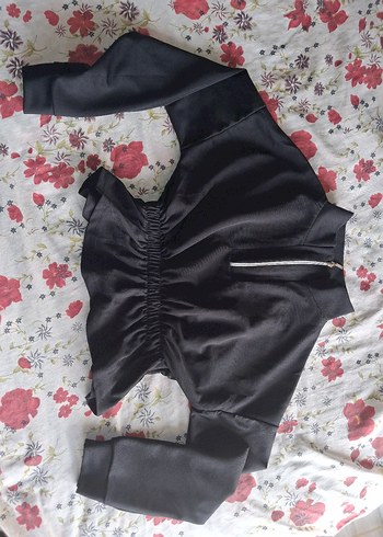 Fermuarlı Siyah Mini Hamile Ceketi - Görsel 2