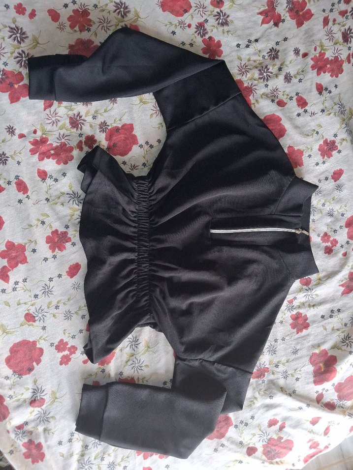 Fermuarlı Siyah Mini Hamile Ceketi - Görsel 2