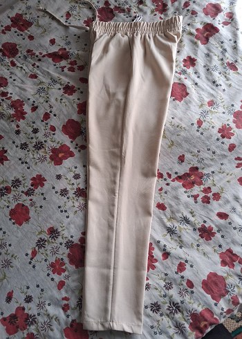 Bej Kadın Pamuk Kumaş Pantolon - Görsel 2