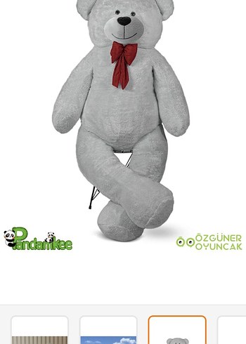 Büyük Gri Peluş Ayıcık Oyuncak - Görsel 2