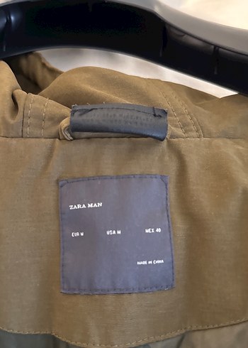 Haki Kamuflajlı Kemerli Erkek Ceket - Görsel 3