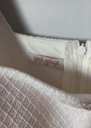 Beyaz Drapeli Uzun Abiye Elbise - Görsel 4