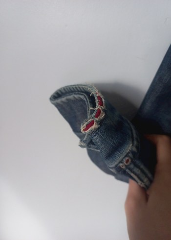 İçi polar vintage kot mont - Görsel 5