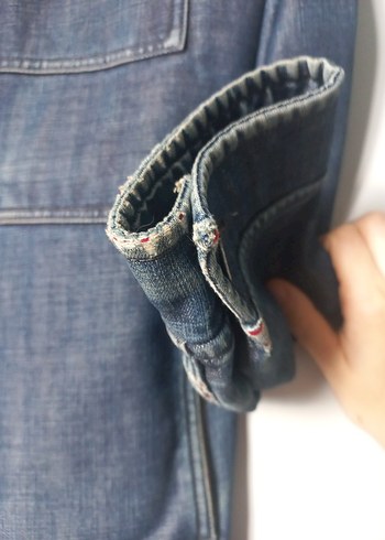 İçi polar vintage kot mont - Görsel 4