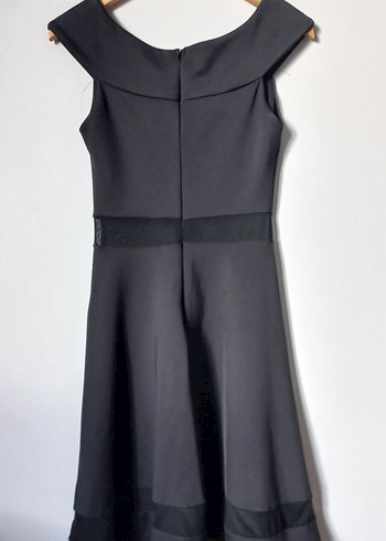 Siyah Midi Omuzu Açık Kadın Elbise - Görsel 2