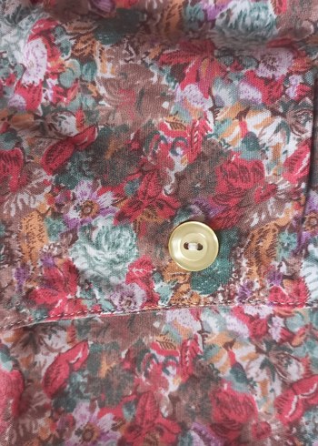 Çiçekli Vintage Bohem Kısa Kollu Gömlek - Görsel 2