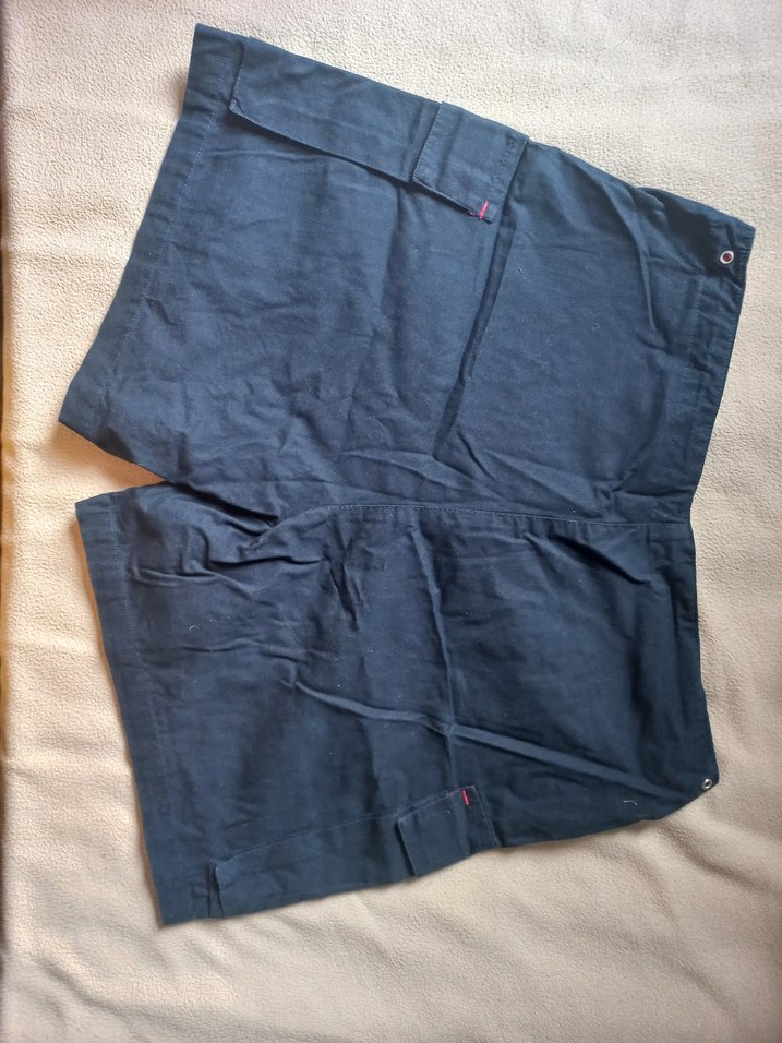 Koyu Mavi Kemerli Denim Bermuda Şort - Görsel 2