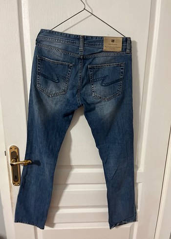 Erkek Mavi Denim Bol Kesim Kot Pantolon - Görsel 4