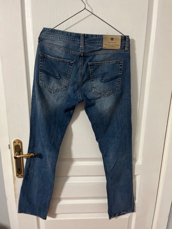 Erkek Mavi Denim Bol Kesim Kot Pantolon - Görsel 4