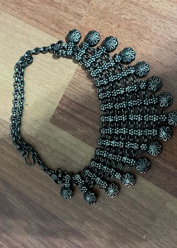 Bohem Zincir Detaylı Uzun Siyah Kadın Kolye - Görsel 2