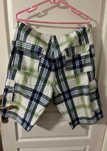 Erkek Çok Renkli Ekose Kısa Rahat Şort - Görsel 4