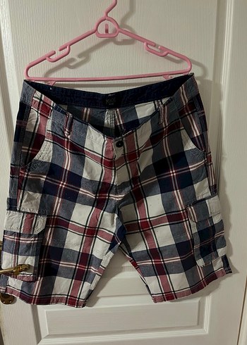 Erkek Çok Renkli Ekose Kısa Rahat Şort - Görsel 6