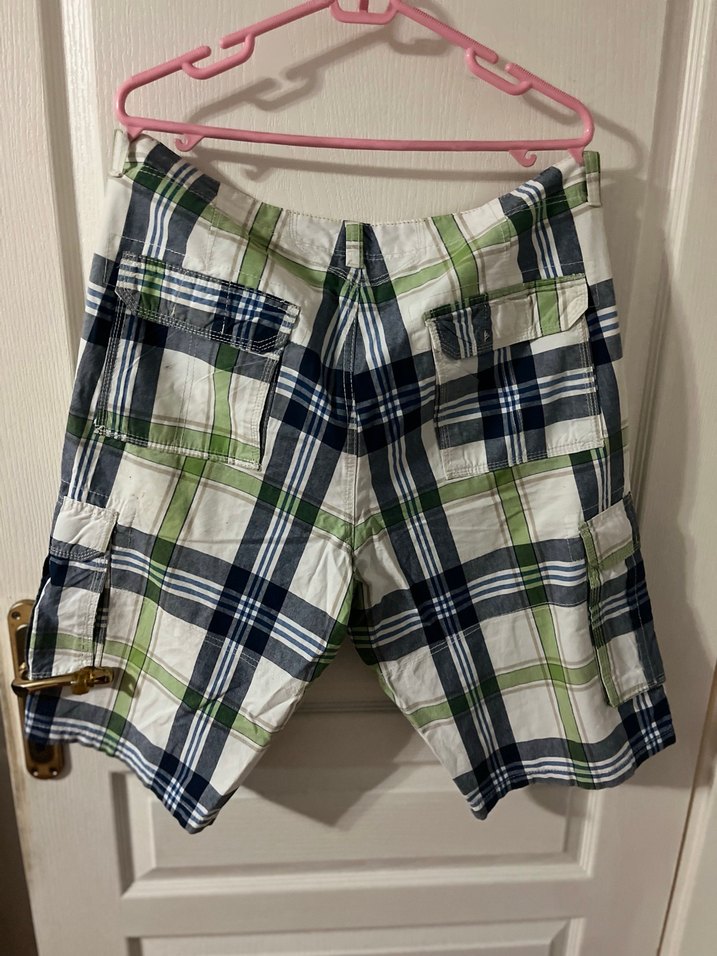 Erkek Çok Renkli Ekose Kısa Rahat Şort - Görsel 4