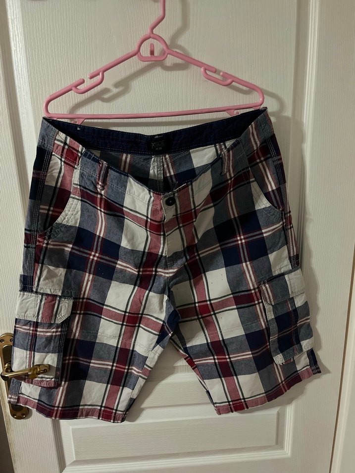 Erkek Çok Renkli Ekose Kısa Rahat Şort - Görsel 5