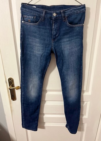 Erkek Lacivert Dar Kesim Denim Jean - Görsel 2