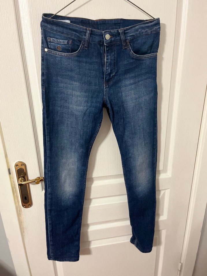 Erkek Lacivert Dar Kesim Denim Jean - Görsel 4