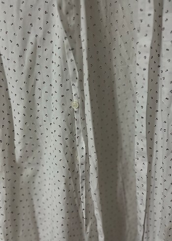 Gri Desenli Beyaz Erkek Kısa Kollu Gömlek - Görsel 3
