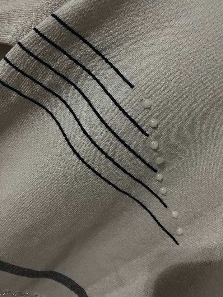 Gri Triko Uzun Kollu Kadın Kazak - Görsel 2