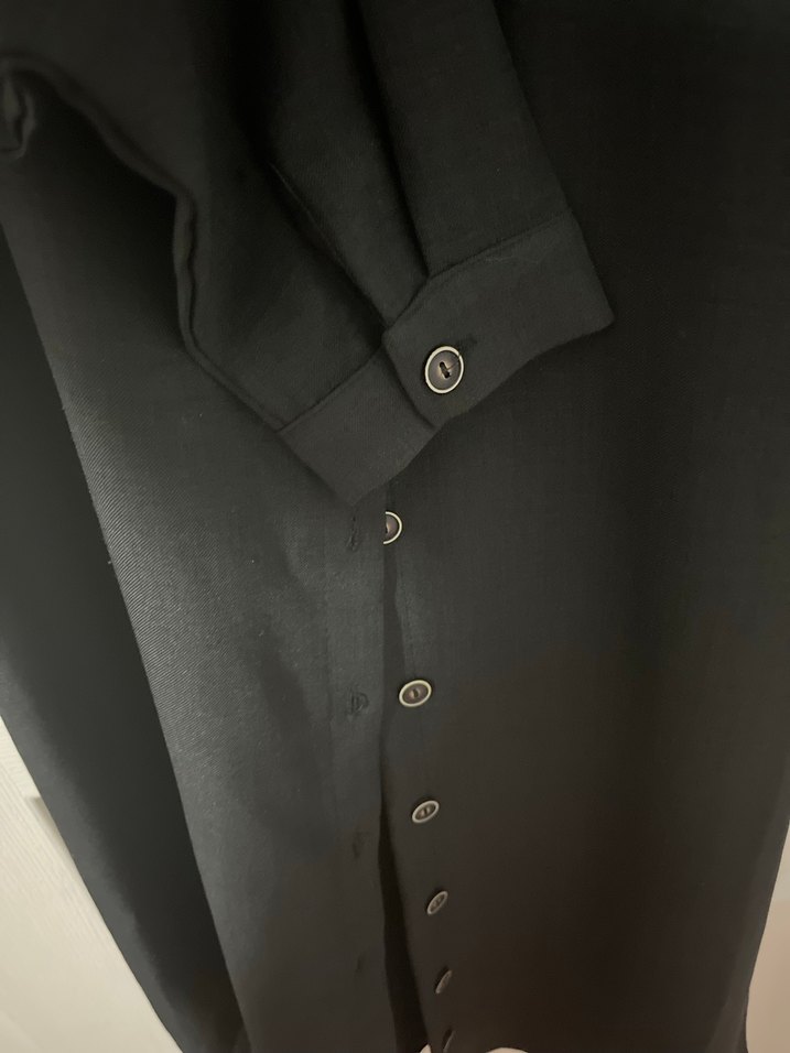 Düğmeli Siyah Kadın Uzun TUNİK - Görsel 4