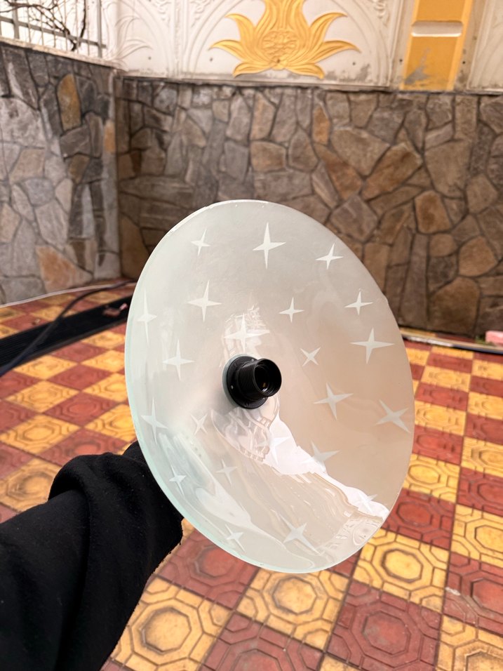 Bej Camlı Metal Sarkıt Lamba - Görsel 2