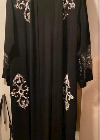 Boncuk İşlemeli Siyah Uzun Kadın Elbise - Görsel 2