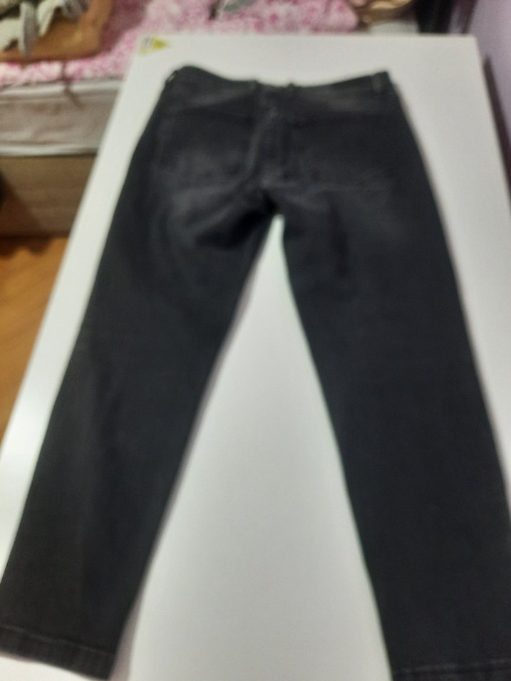 Gri Düğmeli Kadın Denim Pantolon - Görsel 3