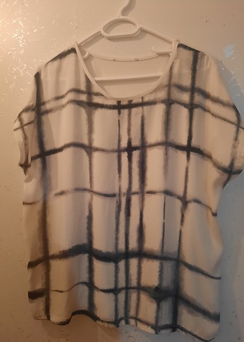 Çizgili Kısa Kollu Kadın Bluz - Görsel 4