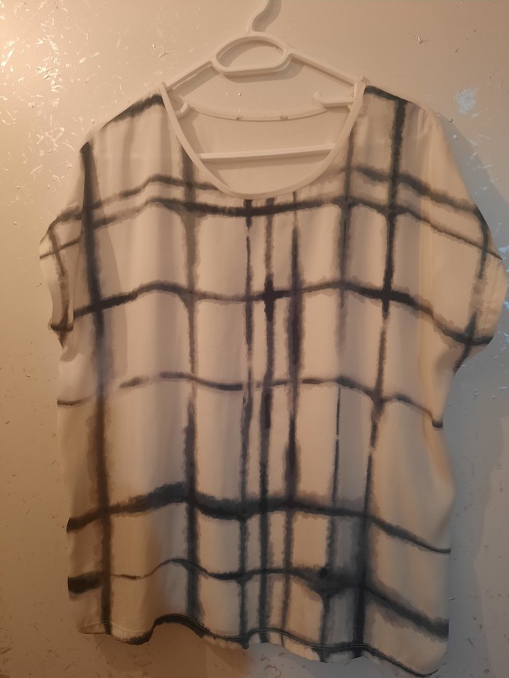 Çizgili  Kısa Kollu Kadın Bluz - Görsel 4