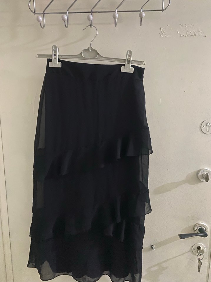 Pileli şifon midi etek - Görsel 3