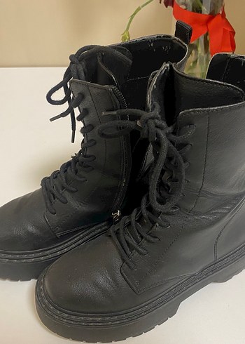 Siyah Deri Stiletto Topuklu Gotik Botlar - Görsel 6