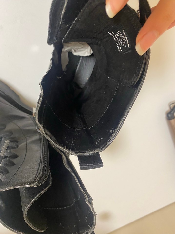 Siyah Deri Stiletto Topuklu Gotik Botlar - Görsel 5