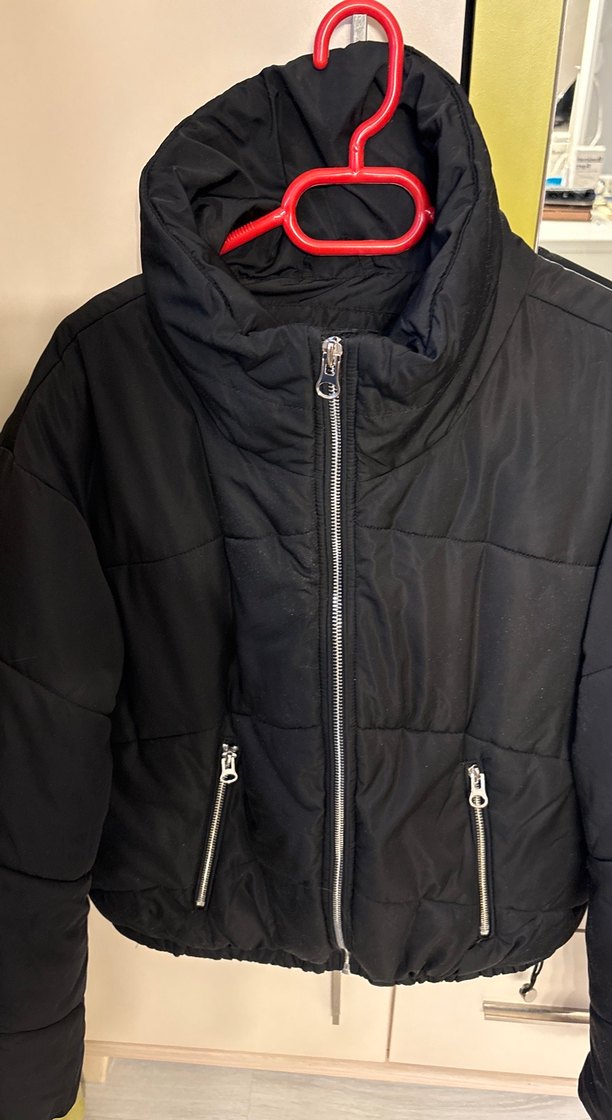 Fermuarlı Siyah Kadın şişme mont - Görsel 2