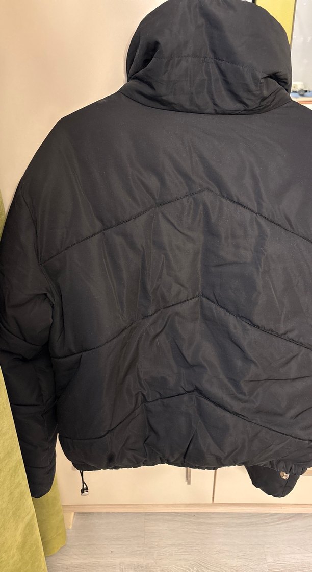 Fermuarlı Siyah Kadın şişme mont - Görsel 4