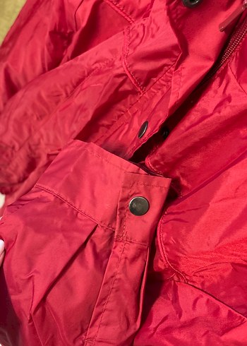 Düğmeli Kırmızı Hamile Midi Mont - Görsel 4