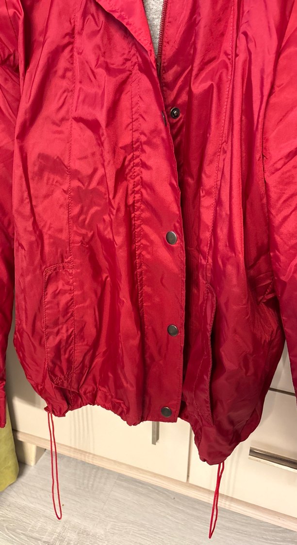 Düğmeli Kırmızı Hamile Midi Mont - Görsel 2