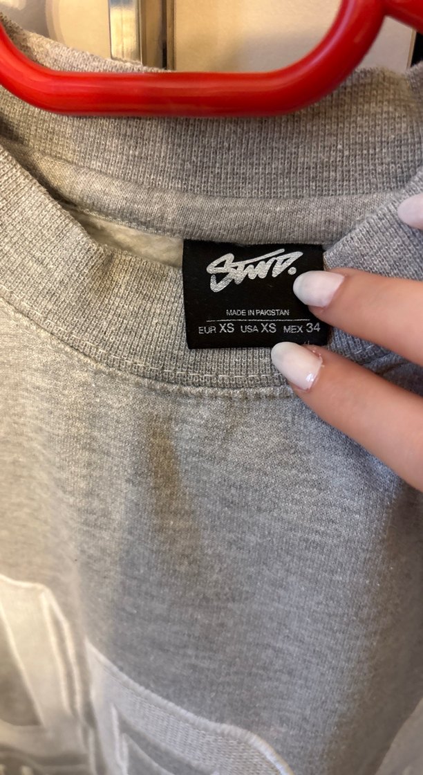 Gri Uzun Kollu Kadın Sweatshirt USA Baskılı - Görsel 2