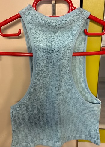 Mavi Örgü Kısa Atlet - Görsel 3