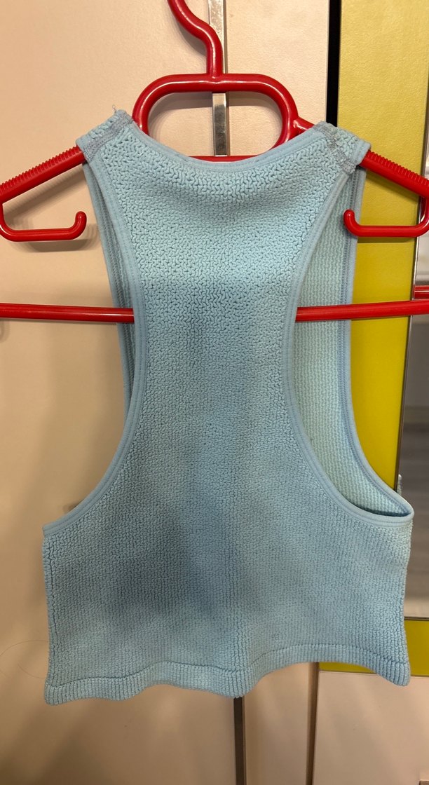 Mavi Örgü Kısa Atlet - Görsel 3