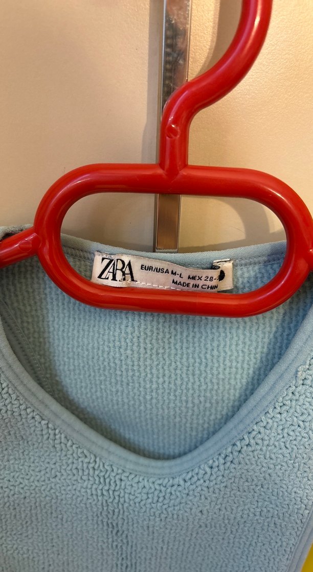 Mavi Örgü Kısa Atlet - Görsel 2