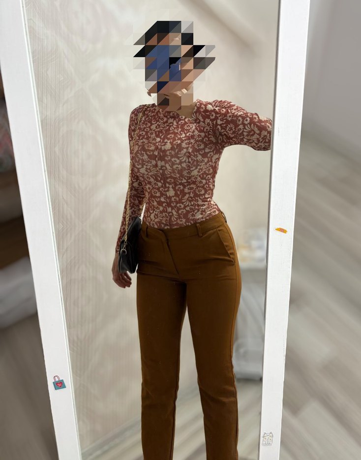 Kadın Kahverengi Midi Kumaş Pantolon - Görsel 2