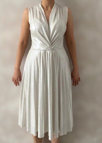 Bej Pilili Uzun Abiye Elbise - Görsel 3