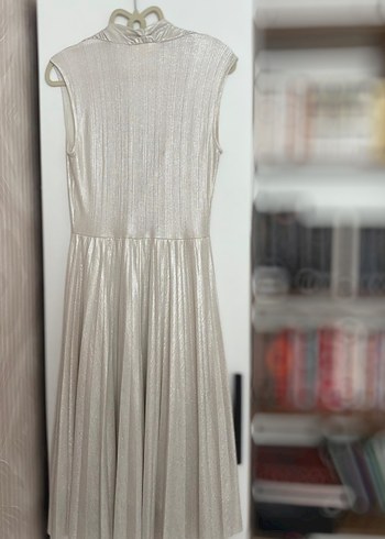 Bej Pilili Uzun Abiye Elbise - Görsel 2