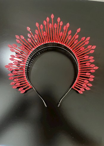 Kırmızı Boncuklu Avant-Garde Saç Aksesuarı - Görsel 3