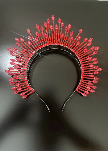 Kırmızı Boncuklu Avant-Garde Saç Aksesuarı - Görsel 4