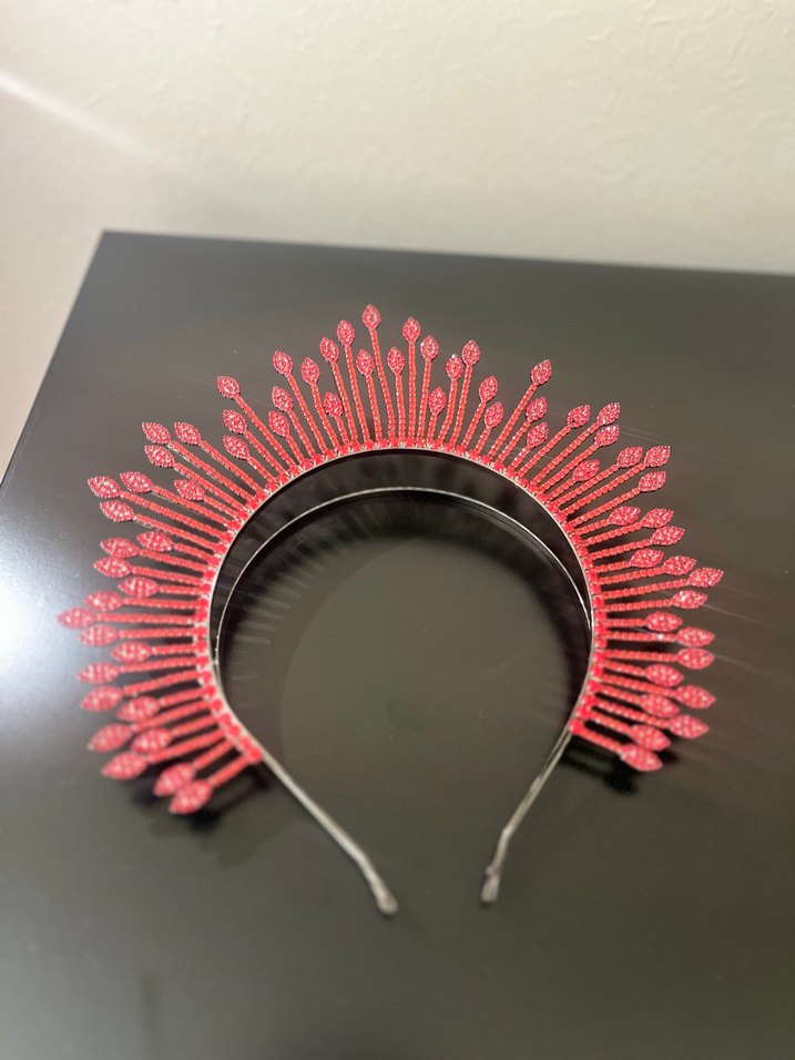 Kırmızı Boncuklu Avant-Garde Saç Aksesuarı - Görsel 2