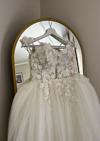 Straplez A Kesim Beyaz Gelinlik - Görsel 2