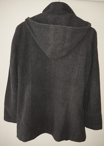 Gri Çoban Düğmeli  Midi Kaban - Görsel 2